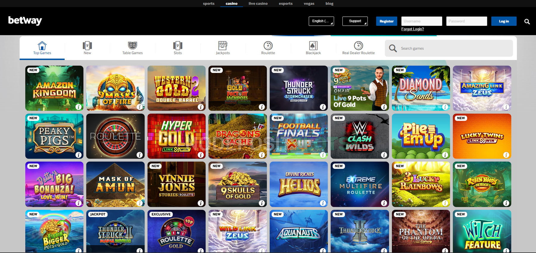 Betway Casino Games